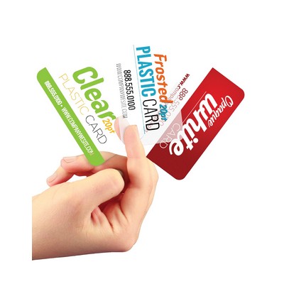 1.75" x 3.5" - 20PT White Plastic Business Cards 4/4 with Round Corners